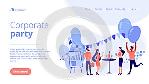 Corporate party concept landing page.