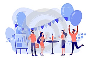 Corporate party concept vector illustration.