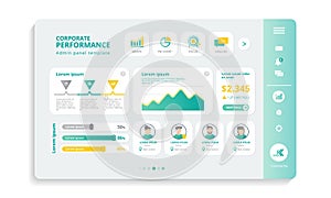 Corporate performance, admin panel info graphic templates