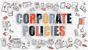 Corporate Policies in Multicolor. Doodle Design. photo