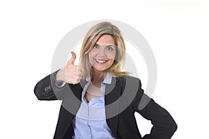 Corporate portrait young attractive happy businesswoman posing confident smiling and relaxed