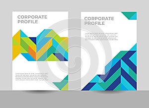 Corporate profile cover design, annual report cover design, geometric cover design