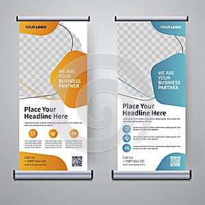 Corporate rollup or x banner design template