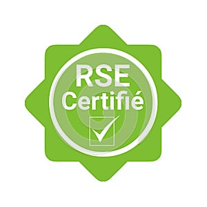 Corporate social responsibility certified badge called RSE in French