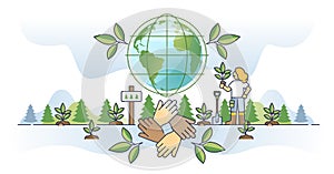 Corporate social responsibility, CSR as sustainable business outline concept