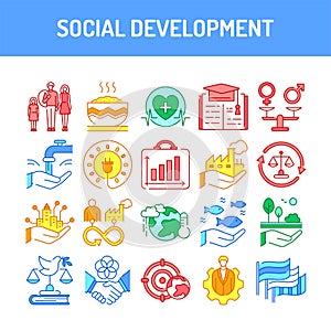 Corporate social responsibility sign. Sustainable Development Goals illustration.