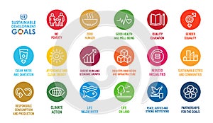 Corporate social responsibility sign. Sustainable Development Goals  illustration. SDG signs. Pictogram for ad, web, mobile app,