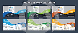 Corporate Square Bifold Brochure Template, Business Leaflet Template