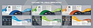 Corporate Square Trifold Brochure Template, Business Leaflet Design