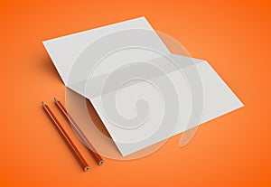 Corporate Stationery Branding Mock-up on orange background