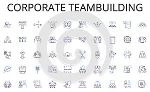 Corporate teambuilding line icons collection. Twin, Mirror, Lookalike, Double, Cl, Replica, Duplicate vector and linear