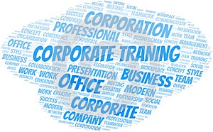Corporate Traning vector word cloud, made with text only.