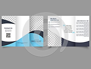 Corporate trifold brochure template. Vector editable template.