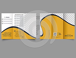 Corporate trifold brochure template. Vector editable template. Autumn design.