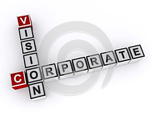 Corporate vision word block on white