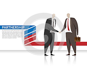 Corporation business partnership concept. two businessmen shake hand for make a deal for partnership on business organization