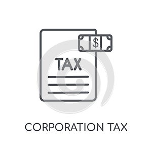 Corporation tax linear icon. Modern outline Corporation tax logo