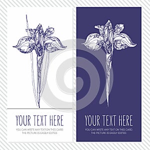 Corporative card or banner with Hand drawing iris