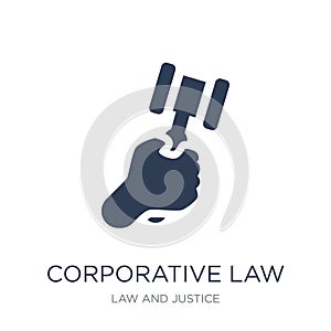 corporative law icon. Trendy flat vector corporative law icon on photo