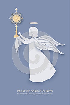 Corpus Christi background with angel and monstrance
