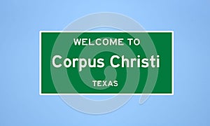 Corpus Christi, Texas city limit sign. Town sign from the USA photo