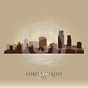 Corpus Christi Texas city skyline vector silhouette photo