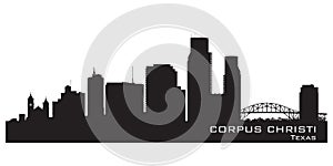 Corpus Christi Texas city skyline vector silhouette photo