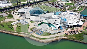Corpus Christi, Texas State Aquarium, Aerial Flying, Corpus Christi Bay