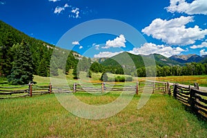 Corral in Apine Setting with Mountains