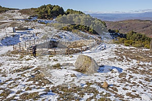 Corral de Lobos or Wolves trap. La Garganta, Extremadura, Spain photo