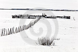 Corral in snow