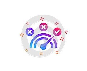 Correct answer icon. Speedometer concept sign. Vector