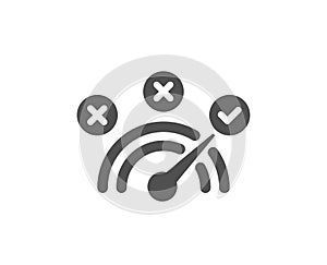 Correct answer icon. Speedometer concept sign. Vector