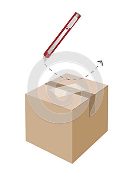 Correct Cutting Procedure to Open A Cardboard Box