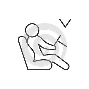 Correct driving posture line icon