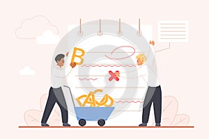 Correct grammar mistakes and spelling, editing text process in proofreading service