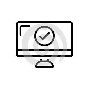 Black line icon for Correct, veracious and acceptance