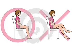 correct and incorrect sitting posture