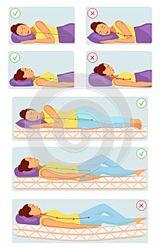 Correct and incorrect sleeping poses