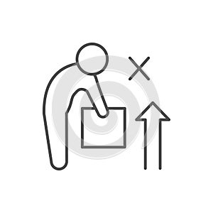 Correct object lifting line icon