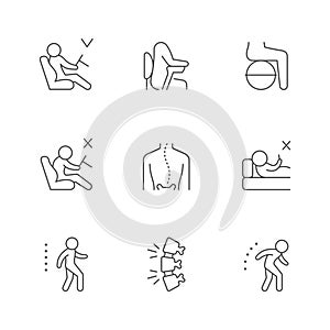 Correct posture line outline icon