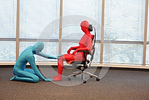 Correct sitting position on office armchair training