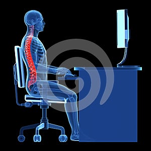 Correct sitting posture