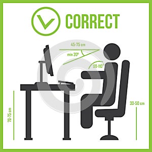 Correct sitting posture