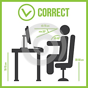 Correct sitting posture photo