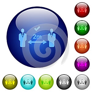 Correct social distancing color glass buttons