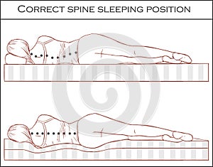 Correct spine sleeping position