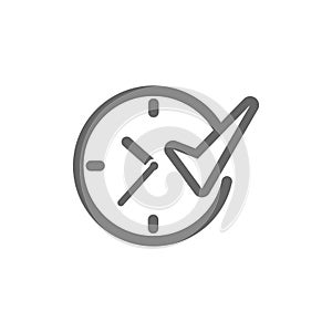 Correct timing icon. Vector illustration decorative design