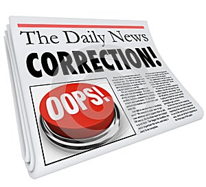 Correction Newspaper Error Mistake Reporting Fix Revision