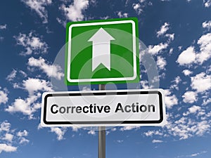 Corrective action road sign